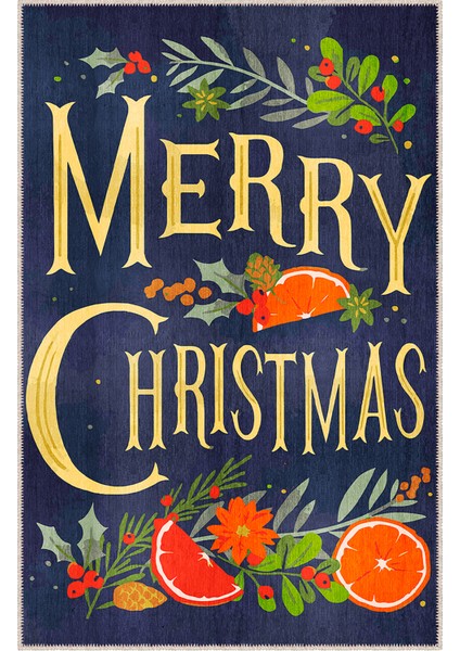 Pamuklu Dokuma ve Kaymaz Taban, Şönil, Ince, Yıkanabilir, Dekoratif Modern Yılbaşı Desenli Halı fırsatları