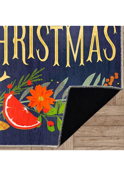 Pamuklu Dokuma ve Kaymaz Taban, Şönil, Ince, Yıkanabilir, Dekoratif Modern Yılbaşı Desenli Halı indirimleri