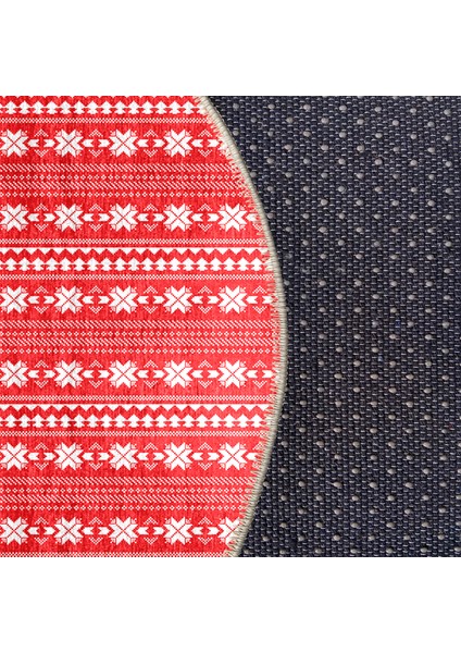 Pamuklu Dokuma ve Kaymaz Taban, Şönil, Ince, Yıkanabilir, Dekoratif Modern Yılbaşı Desenli Halı indirimleri