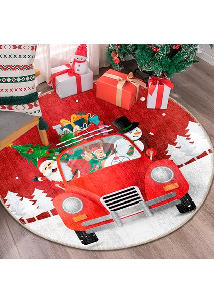 Pamuklu Dokuma ve Kaymaz Taban, Şönil, Ince, Yıkanabilir, Dekoratif Modern Yılbaşı Desenli Halı modelleri