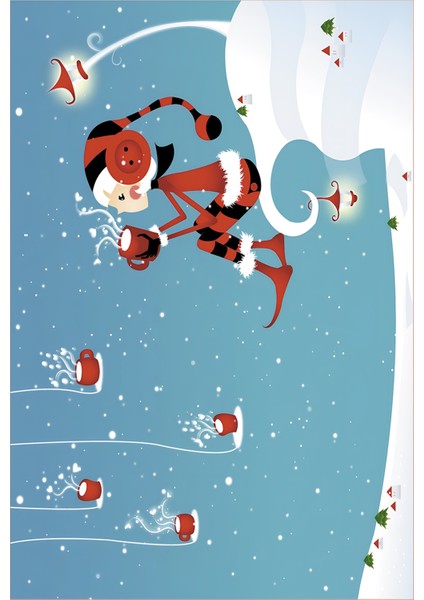 Pamuklu Dokuma ve Kaymaz Taban, Şönil, Ince, Yıkanabilir, Dekoratif Modern Yılbaşı Desenli Halı fırsatları