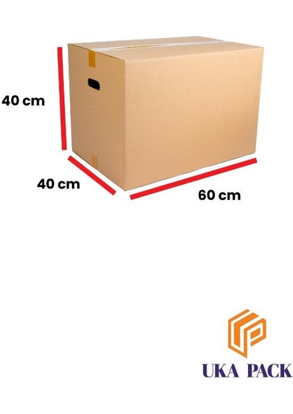 Gramajlı El Tutamaklı Karton Taşıma-Taşınma Koli Kutu 60X40X40 - 32 Desi 10 Adet