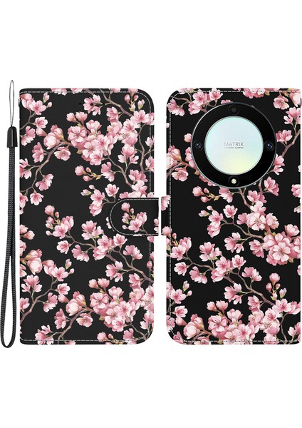 Honor X9A 5g / X40 5g / Magic5 Lite 5g Vaka Desen Baskı Flip Shell Telefon Kapağı (Yurt Dışından)