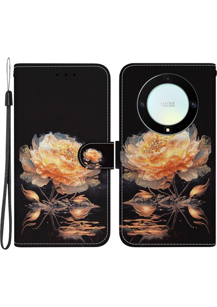 Honor X9A 5g / X40 5g / Magic5 Lite 5g Vaka Desen Baskı Flip Shell Telefon Kapağı (Yurt Dışından)