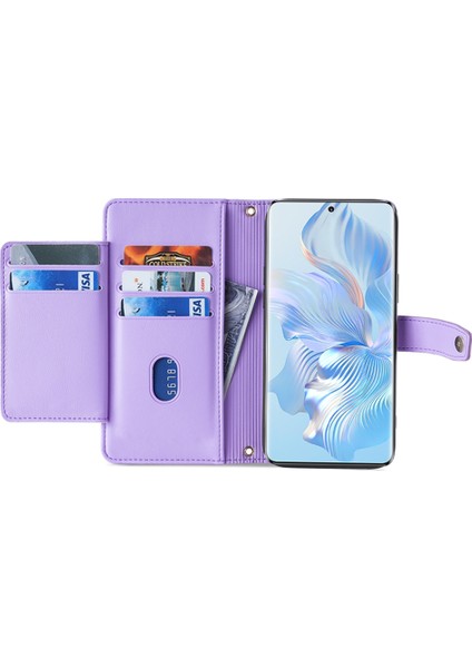 Honor X50 Pu Deri Deri Cüzdan Fermuarı Cep Akıllı Telefon Kapağı 2 Kayışla (Yurt Dışından) fiyatları