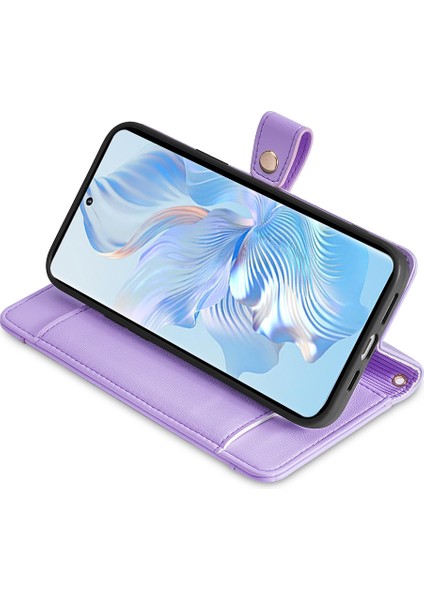 Honor X50 Pu Deri Deri Cüzdan Fermuarı Cep Akıllı Telefon Kapağı 2 Kayışla (Yurt Dışından) modelleri