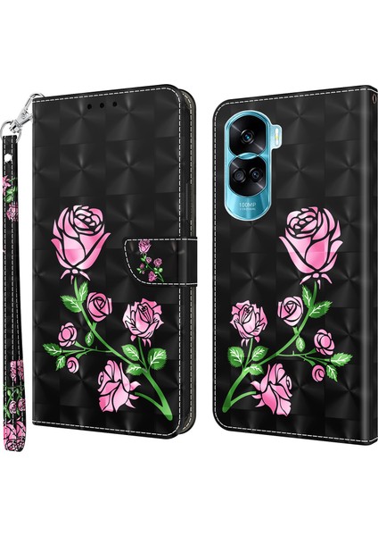 Honor 90 Lite 5g / X50I 5g Kasa Pu Deri Baskı Telefon Kapağı (Yurt Dışından)