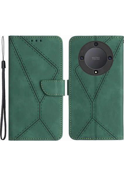 Honor X9B 5g Kasa Baskılı Ön Kara Çizelge Pu Deri Stand Cep Telefonu Kapağı (Yurt Dışından)