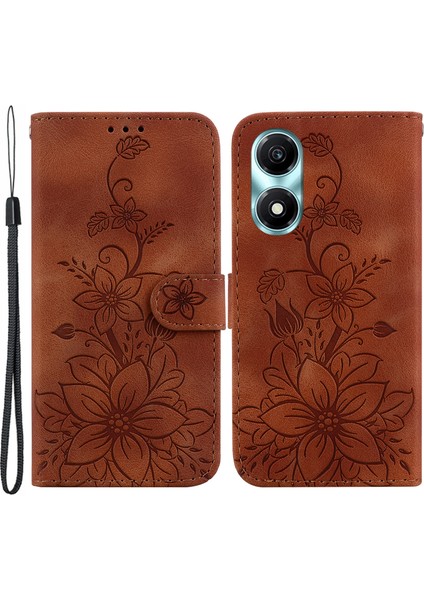 Honor X5 Plus / Play 40C 5g Deri Kılıf Cüzdan Stand Baskılı Telefon Kapağı (Yurt Dışından)