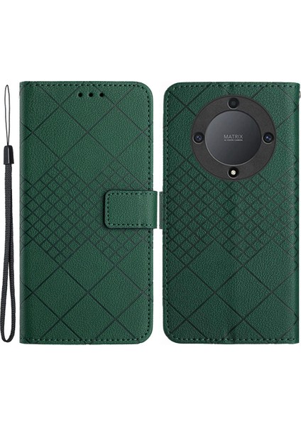 Honor X9B 5g Litchi Doku Çıkmaya Dayanıklı Pu Deri Stand Telefon Kapağı (Yurt Dışından)