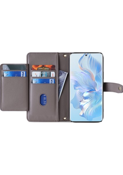 Honor X50 Pu Deri Deri Cüzdan Fermuarı Cep Akıllı Telefon Kapağı 2 Kayışla (Yurt Dışından) fiyatları
