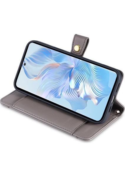 Honor X50 Pu Deri Deri Cüzdan Fermuarı Cep Akıllı Telefon Kapağı 2 Kayışla (Yurt Dışından) modelleri