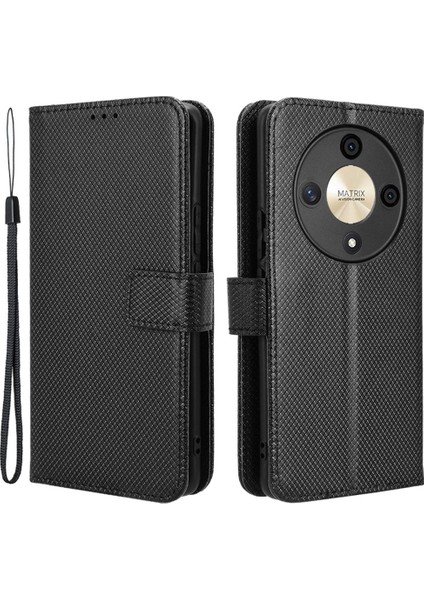 Honor X9B 5g Cüzdan Elmas Doku Deri Telefon Kapağı (Yurt Dışından)
