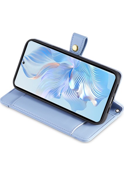 Honor X50 Pu Deri Deri Cüzdan Fermuarı Cep Akıllı Telefon Kapağı 2 Kayışla (Yurt Dışından) modelleri