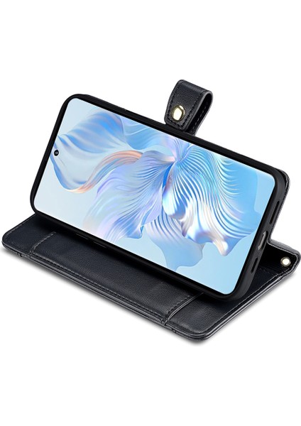 Honor X50 Pu Deri Deri Cüzdan Fermuarı Cep Akıllı Telefon Kapağı 2 Kayışla (Yurt Dışından) modelleri