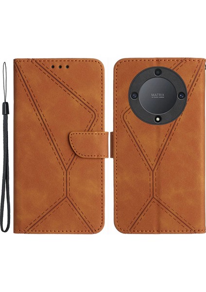Honor X9B 5g Kasa Baskılı Ön Kara Çizelge Pu Deri Stand Cep Telefonu Kapağı (Yurt Dışından)