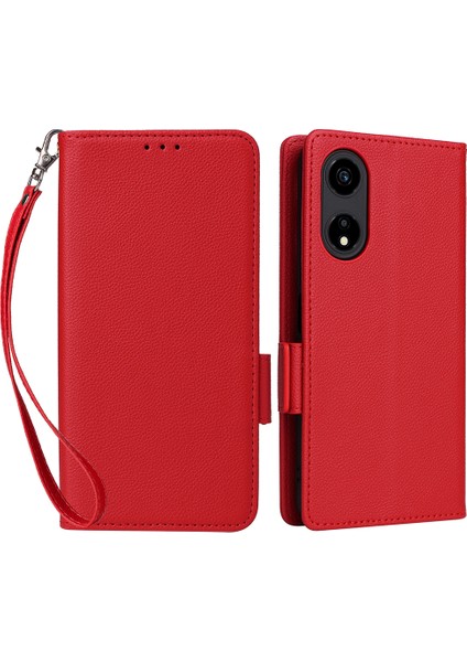 Honor X5 Plus / Play 40C 5g Litchi Dokusu Flip Telefon Kabuğu Deri Kapağı Kayış (Yurt Dışından)