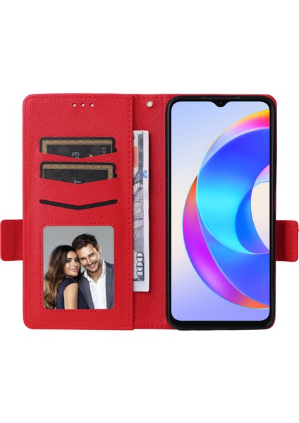 Honor X5 Plus / Play 40C 5g Litchi Dokusu Flip Telefon Kabuğu Deri Kapağı Kayış (Yurt Dışından)