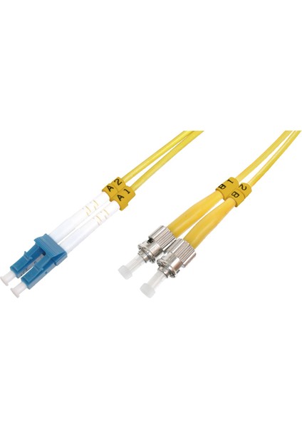 LC-ST Fiber Optik Patch Kablo, 9/125 µ, Singlemode, 3.0mm, Duplex, OS2, LSZH, 3 metre