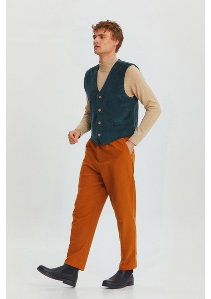 Kadife Klasik Kesim Bohem Erkek Yelek Petrol fiyatları