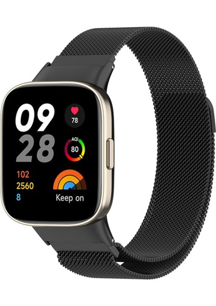 Xiaomi Redmi Watch 3 Metal Mıknatıslı Kordon - Siyah Mrayd