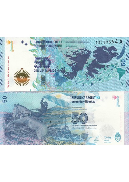 Arjantin 50 Peso, 2015, Yabancı Eski Kağıt Para "çil"