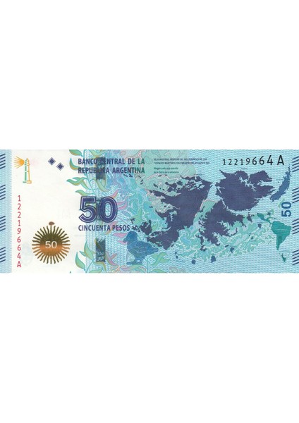 Arjantin 50 Peso, 2015, Yabancı Eski Kağıt Para "çil" fiyatları
