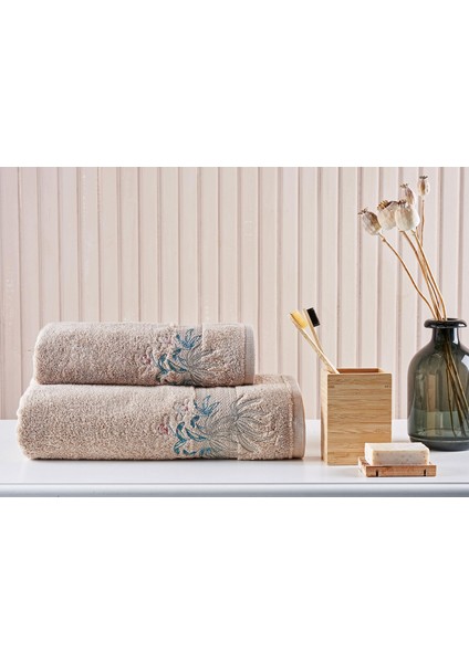 2'li Havlu Set Micro Orchide Bej