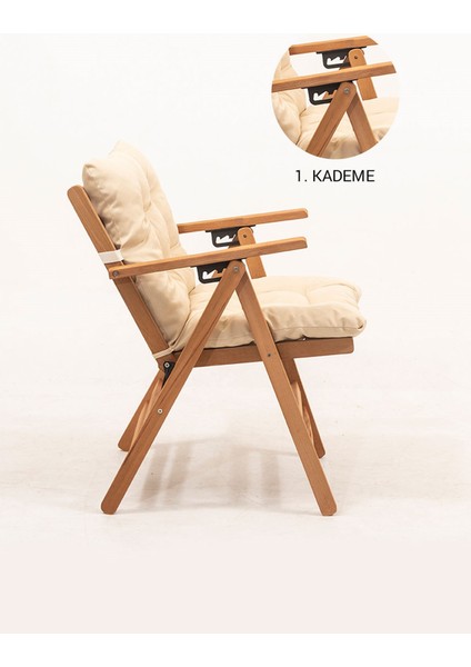 Minderli Loretta Masa Sandalye Seti 4+1 Ahşap Bahçe Balkon Teras Katlanır Set modelleri