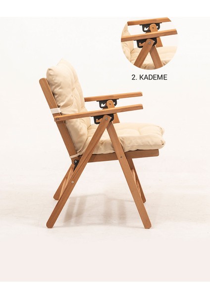 Minderli Loretta Masa Sandalye Seti 4+1 Ahşap Bahçe Balkon Teras Katlanır Set fırsatları