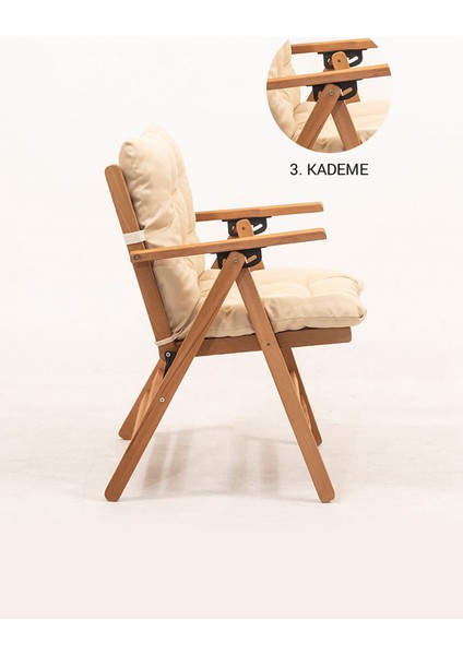 Minderli Loretta Masa Sandalye Seti 4+1 Ahşap Bahçe Balkon Teras Katlanır Set indirimleri