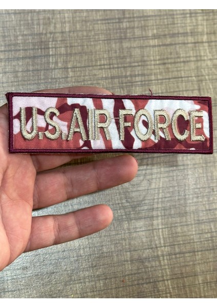 13X3 cm Ütü Ile Yapışan Asker Kamuflaj Aır Force Yazı Arma Yama Dikiş Aksesuarı