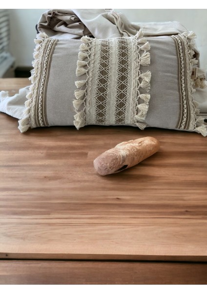 Bej Kahverengi Dantelli Üçlü Kırlent Kırlent Kılıfı 35X55 fiyatları