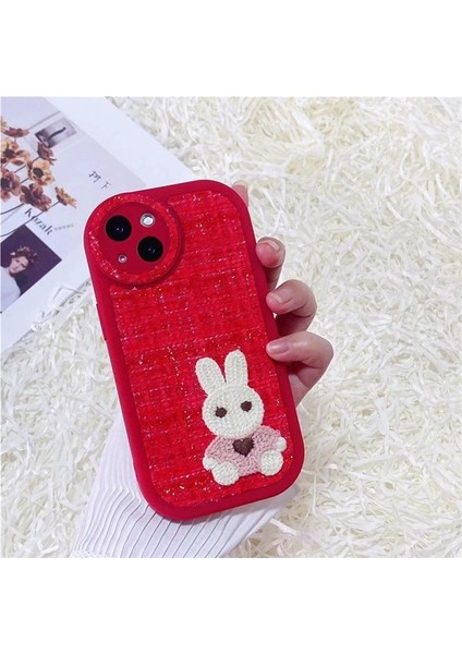 Xiaoxiangfeng Peluş Işlemeli Tavşan, Apple 14PROMAX Cep Telefonu Kılıfı Sonbahar ve Kış Için Uygun (Yurt Dışından)