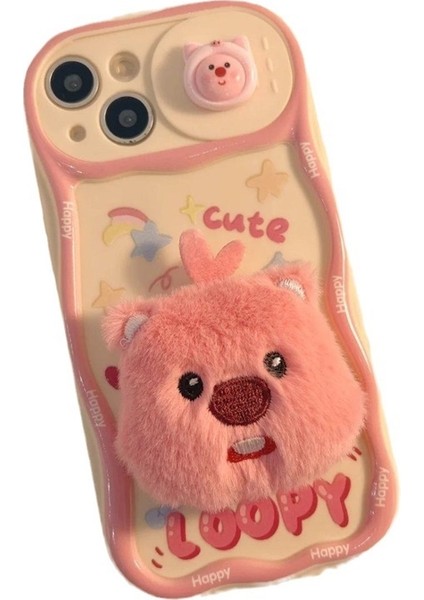 Apple 13PROMAX Cep Telefonu Kılıfına Uygun Karikatür Peluş Yakut Standı (Yurt Dışından)