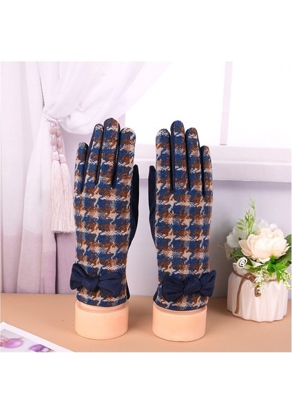 Sonbahar ve Kış Dokunmatik Ekran Bisiklet Eldiveni Kadife Fiyonklu (Yurt Dışından)