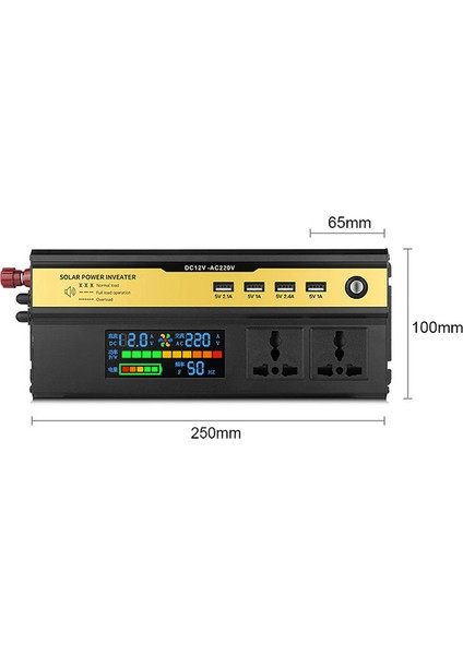 6000W Araç Güç Çevirici LED Dijital Modifiye Sinewave - Siyah (Yurt Dışından)