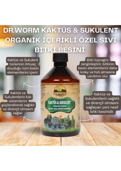 Kaktüs & Sukulent Organik İçerikli Özel Sıvı Bitki Besini 500 ML