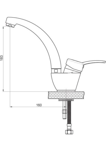 Primula Tek Gövde Lavabo Bataryası MTL175