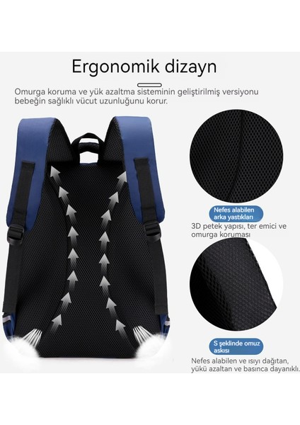 Sağlıklı Sırt Çocuk Okul Çantası, Su Geçirmez Büyük Kapasiteli, Gece Güvenli Yansıtıcı (Yurt Dışından) modelleri