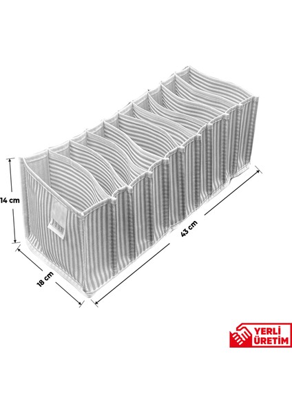 10 Gözlü Çekmece ve Dolap Içi Akordiyon Düzenleyici Organizer M Beden - 4'lü Paket