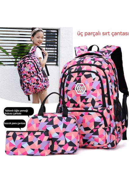 Su Geçirmez Büyük Kapasiteli Öğrenci Okul Çantası, Üç Parçalı Set, Büyük Beden (Yurt Dışından) fiyatları
