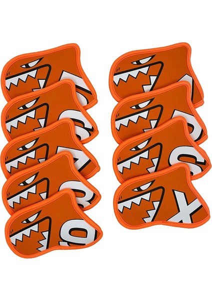 9x Golf Demir Kapakları Set Golfçü Oyuncu Kadın Erkek Golf Kulübü Kafa Kapakları Turuncu (Yurt Dışından)