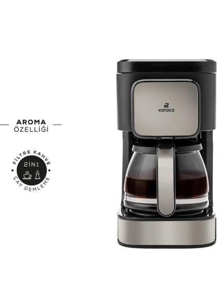 Just Coffee Aroma 2 In 1 Filtre Kahve ve Çay Demleme Makinesi Bej