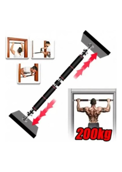Koridor Kapı Barfiksi Barfix Aleti Çubuğu Çekme Barı 60-100 cm Demiri Bar