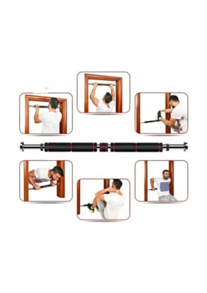 Koridor Kapı Barfiksi Barfix Aleti Çubuğu Çekme Barı 60-100 cm Demiri Bar