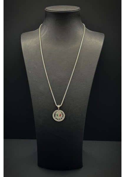 925 Ayar Gümüş Osmanlı Tuğrası Figürlü Gümüş Renk Erkek Kolye FRJ30692-792-A fiyatları