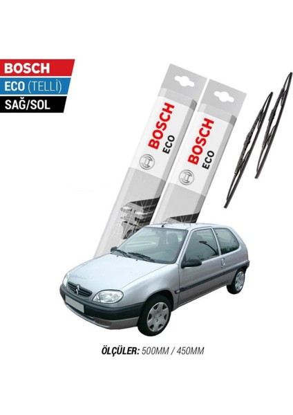 Citroen Saxo 2003 Model Silecek Takımı Bosch Eco (Telli)