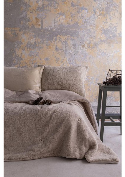 Basic Softly Yorgan Set Ekru Çift Kişilik