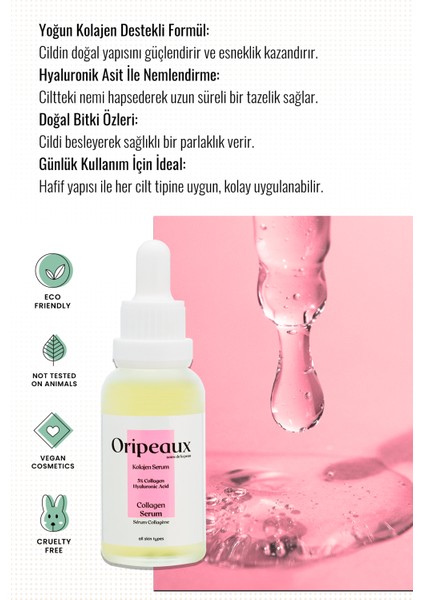 Yaşlanma Karşıtı Nemlendirici Collagen Serum Kolajen 5% Collagen,hyaluronic Acid 30 ml